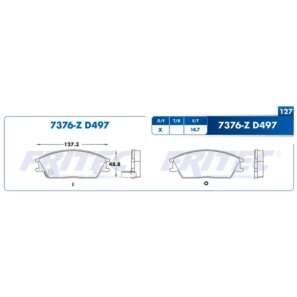 Pastilla para freno de disco Fritec. Formula Ceramic Specific. Delantera Fritec SPC-7376-Z