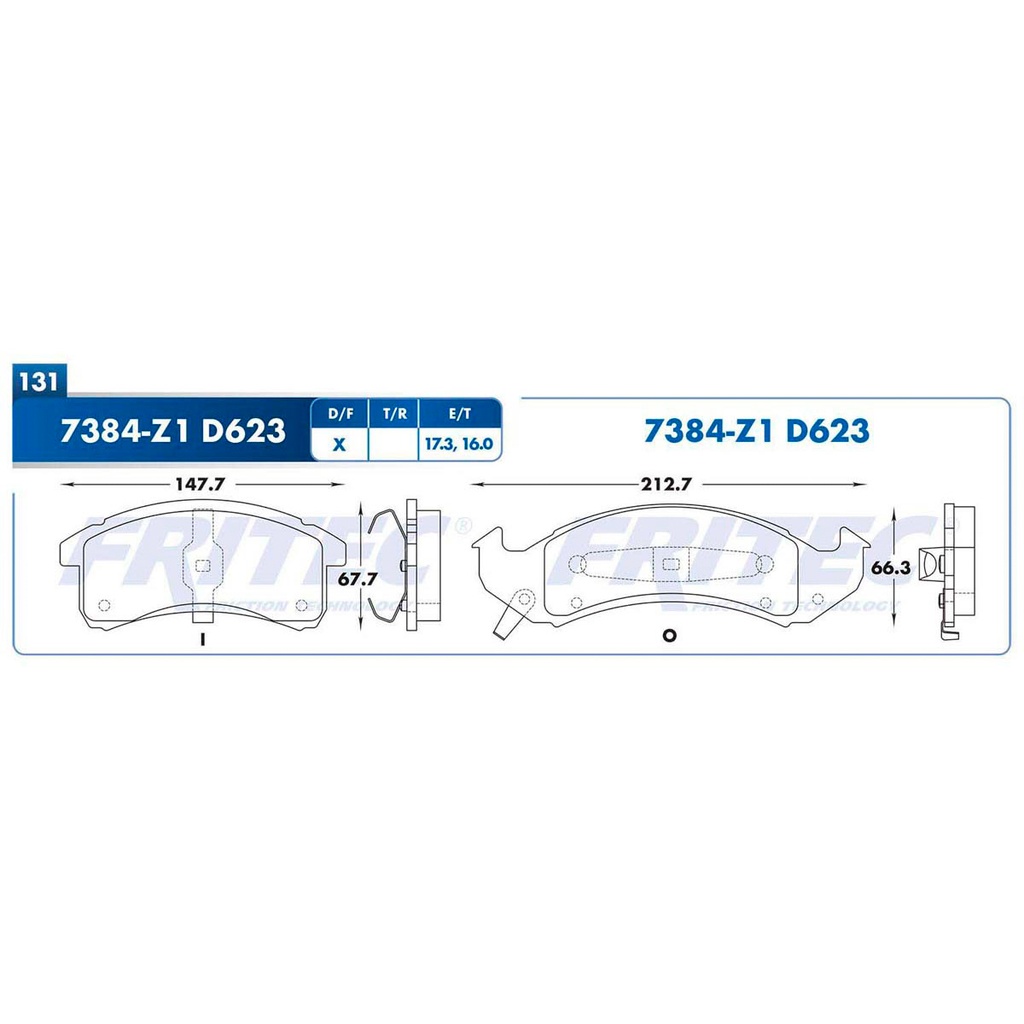 Pastilla para freno de disco Fritec. Formula Ceramic Specific. Delantera Fritec SPC-7384-Z1
