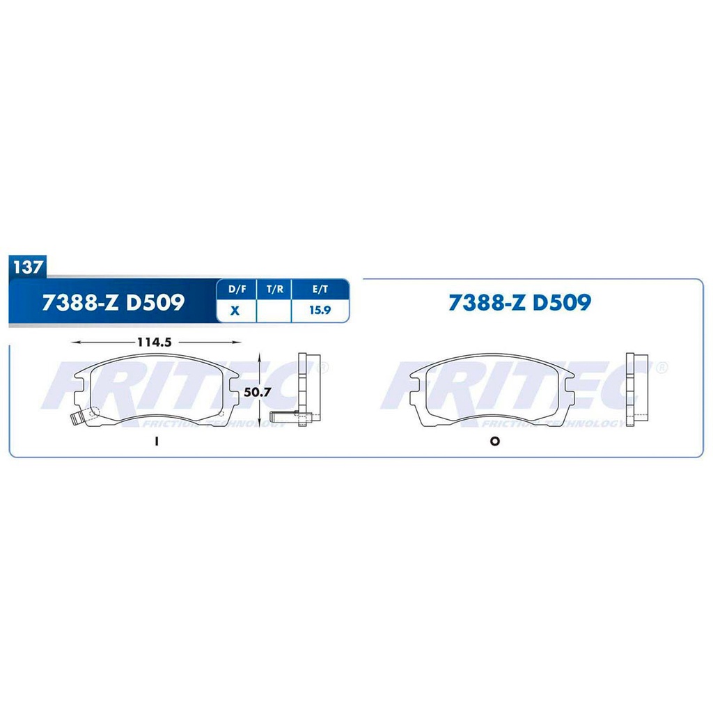 Pastilla para freno de disco Fritec. Formula Ceramic Specific. Delantera Fritec SPC-7388-Z
