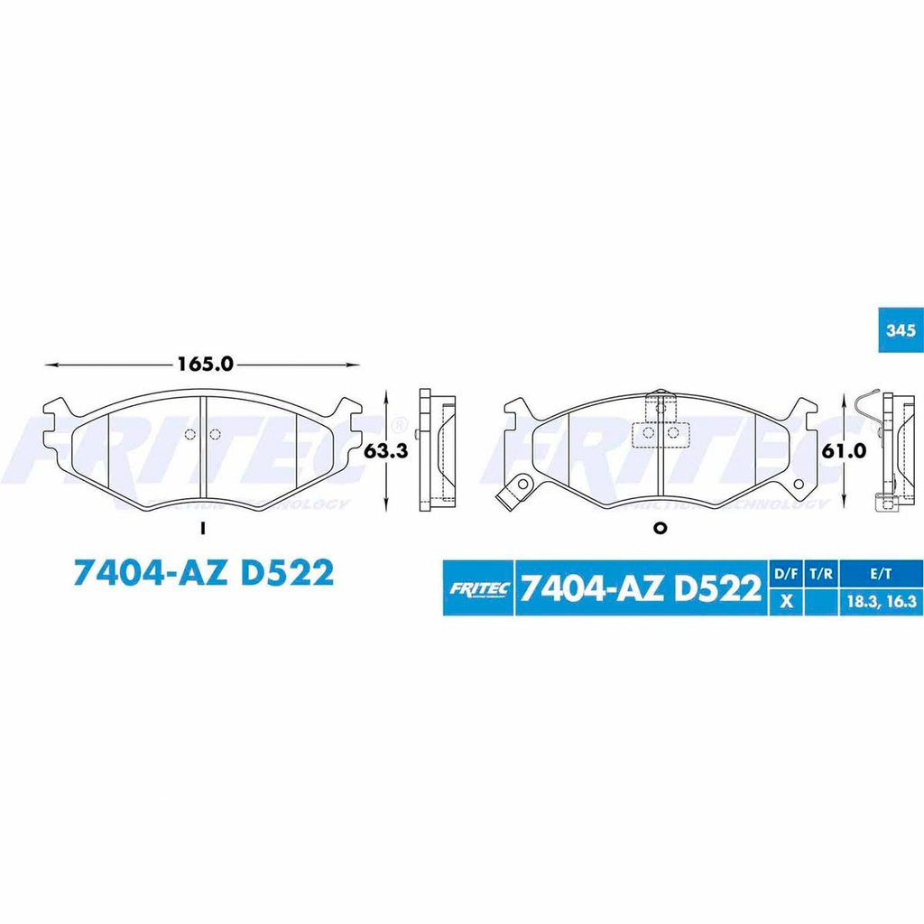 Pastilla para freno de disco Fritec. Formula Ceramic Specific. Delantera Fritec SPC-7404-AZ