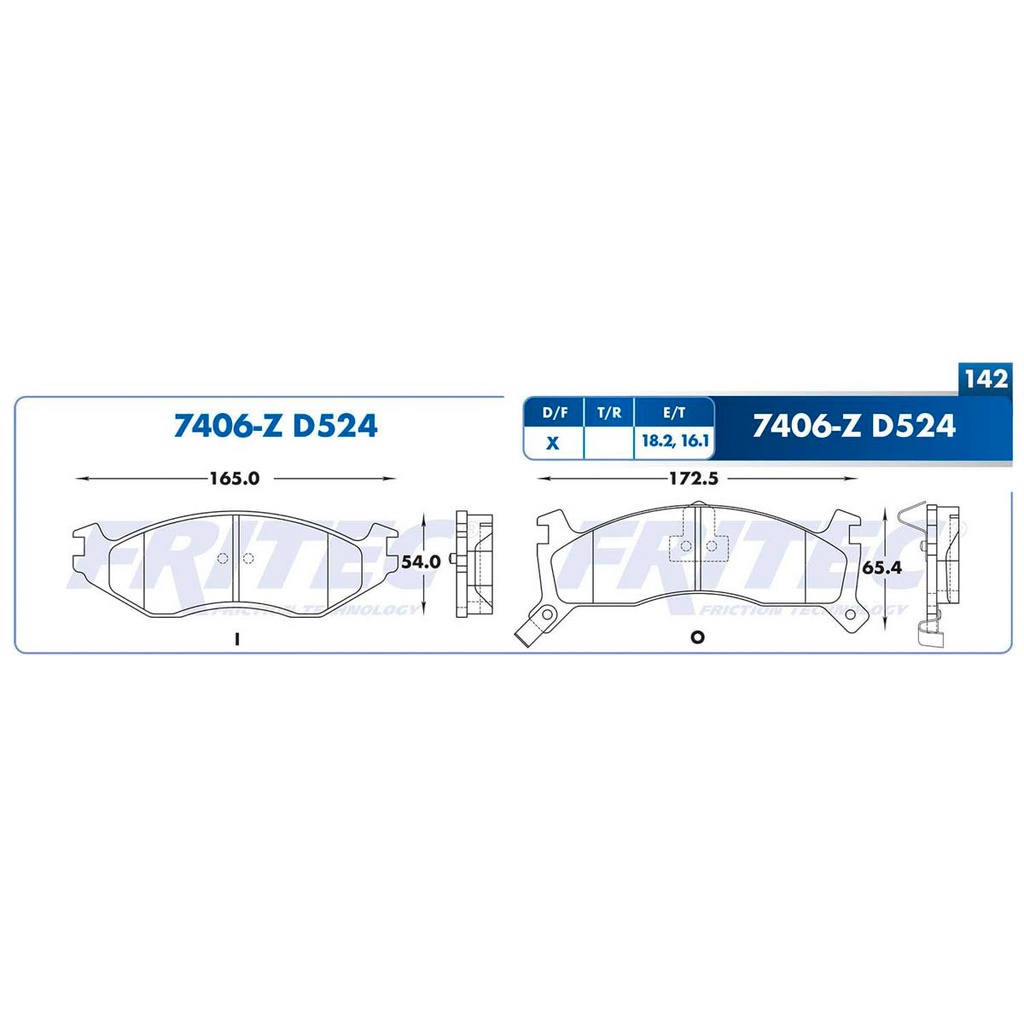 Pastilla para freno de disco Fritec. Formula Ceramic Specific. Delantera Fritec SPC-7406-Z