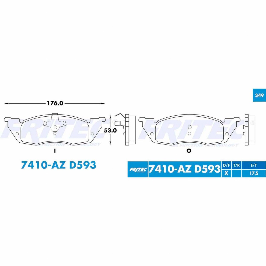 Pastilla para freno de disco Fritec. Formula Ceramic Specific. Delantera Fritec SPC-7410-AZ