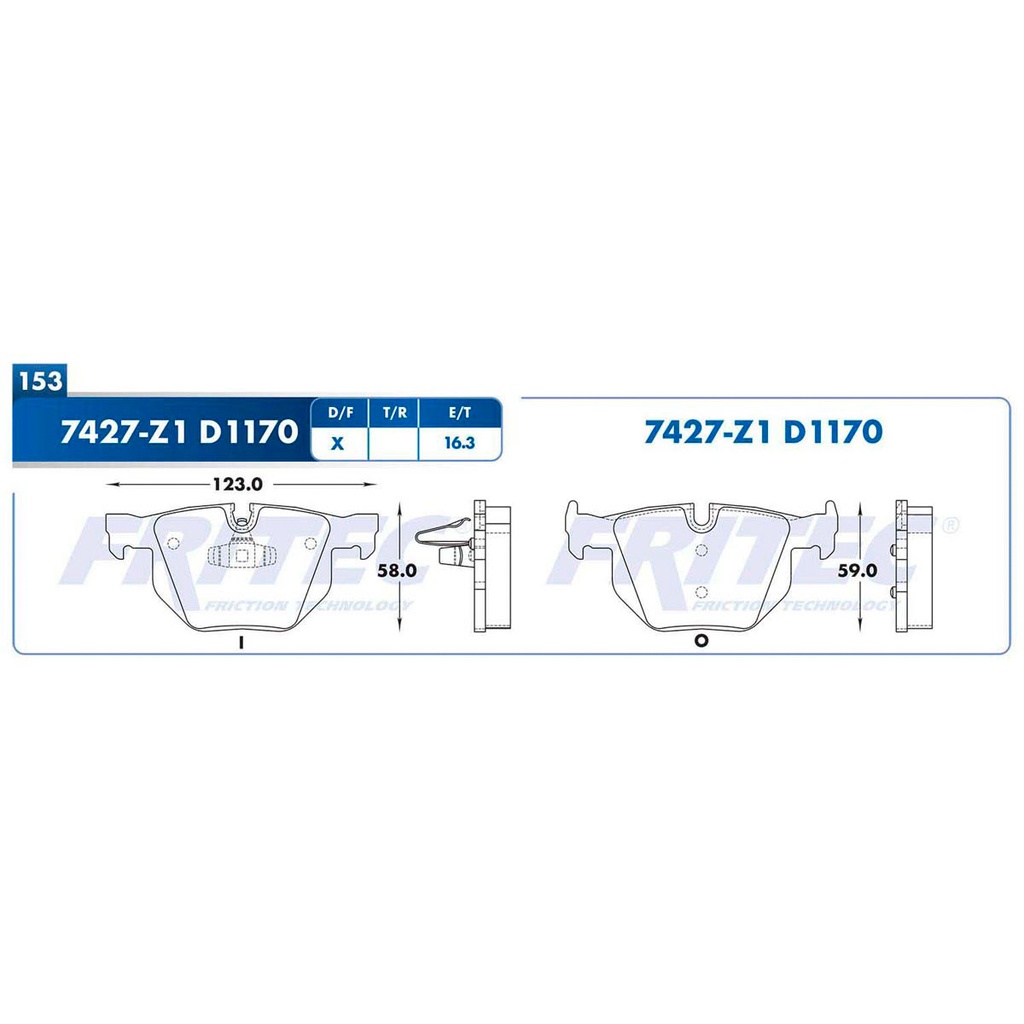 Pastilla para freno de disco Fritec. Formula Ceramic Specific. Trasera Fritec SPC-7427-Z1