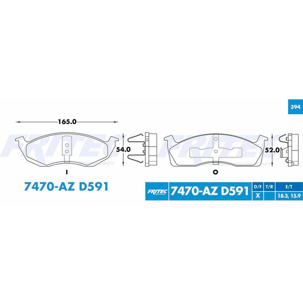 FR-SPC-7470-AZ — Pastilla para freno de disco Fritec. Formula Ceramic Specific. Delantera Fritec SPC-7470-AZ