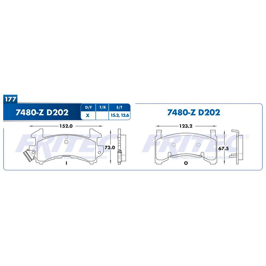 FR-SPC-7480-Z — Pastilla para freno de disco Fritec. Formula Ceramic Specific. Delantera Fritec SPC-7480-Z