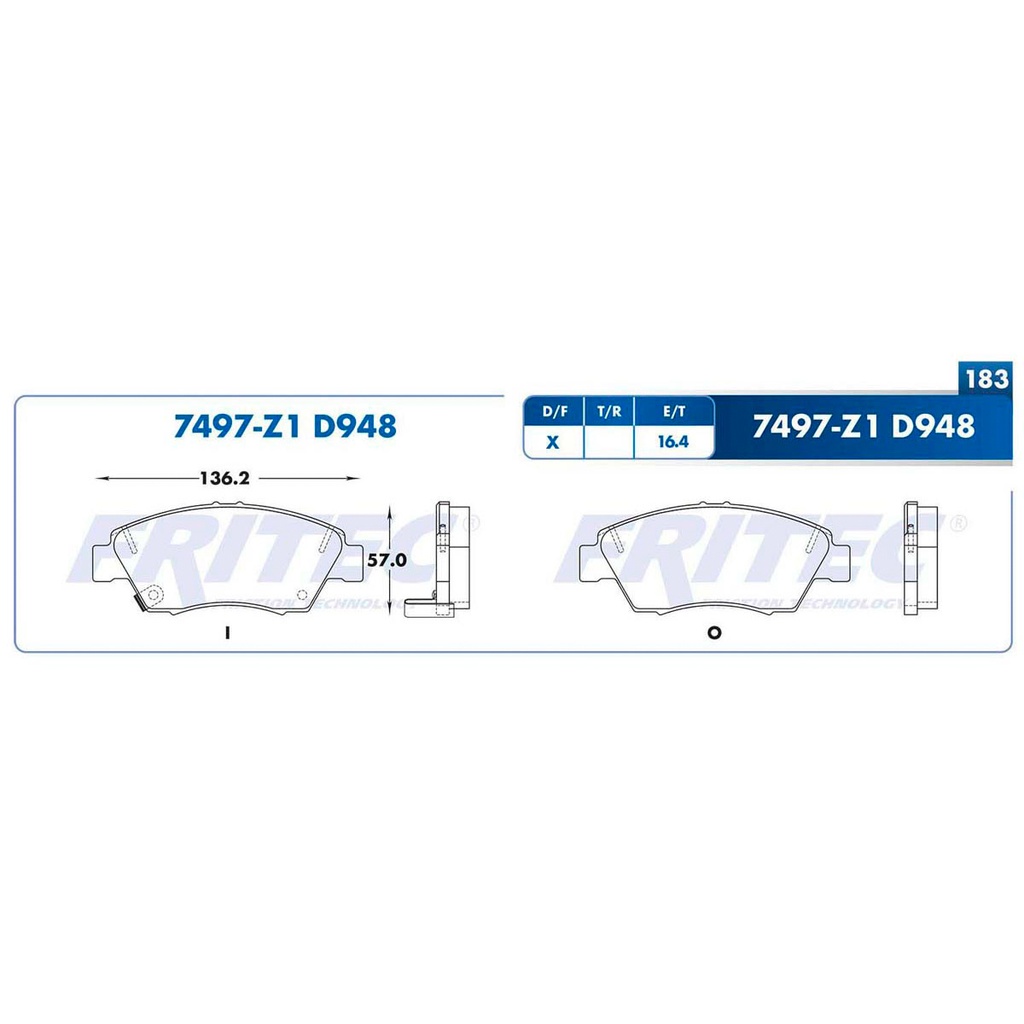 Pastilla para freno de disco Fritec. Formula Ceramic Specific. Delantera Fritec SPC-7497-Z1