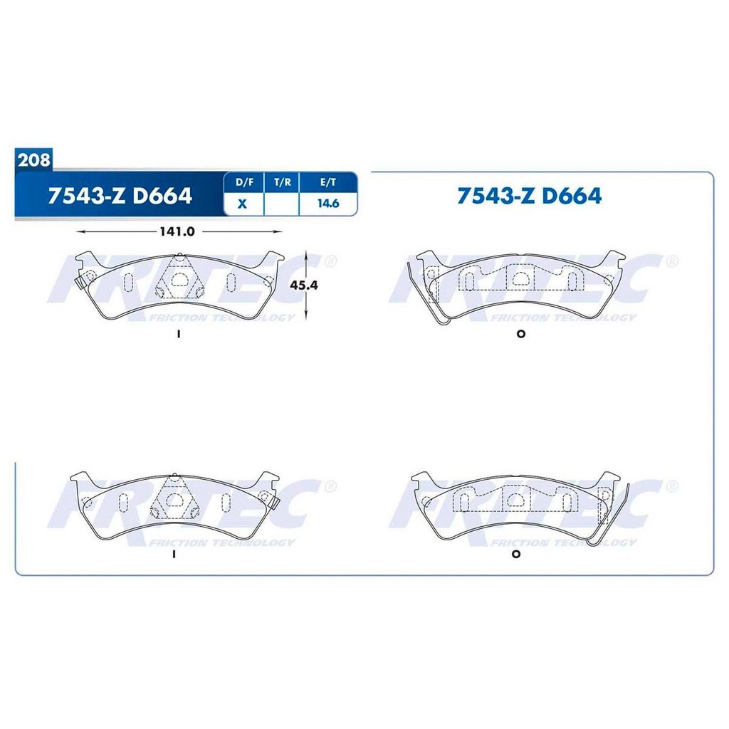 Pastilla para freno de disco Fritec. Formula Ceramic Specific. Trasera Fritec SPC-7543-Z
