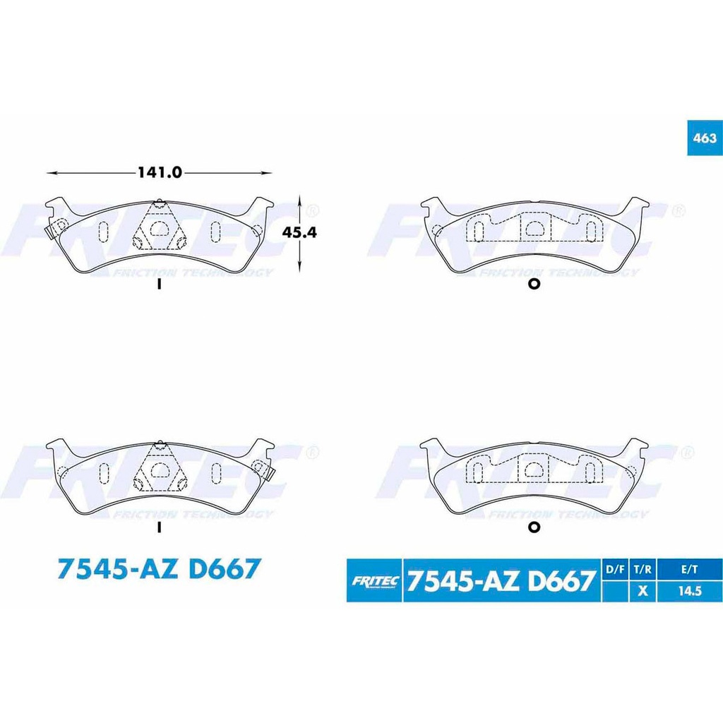 Pastilla para freno de disco Fritec. Formula Ceramic Specific. Trasera Fritec SPC-7545-AZ