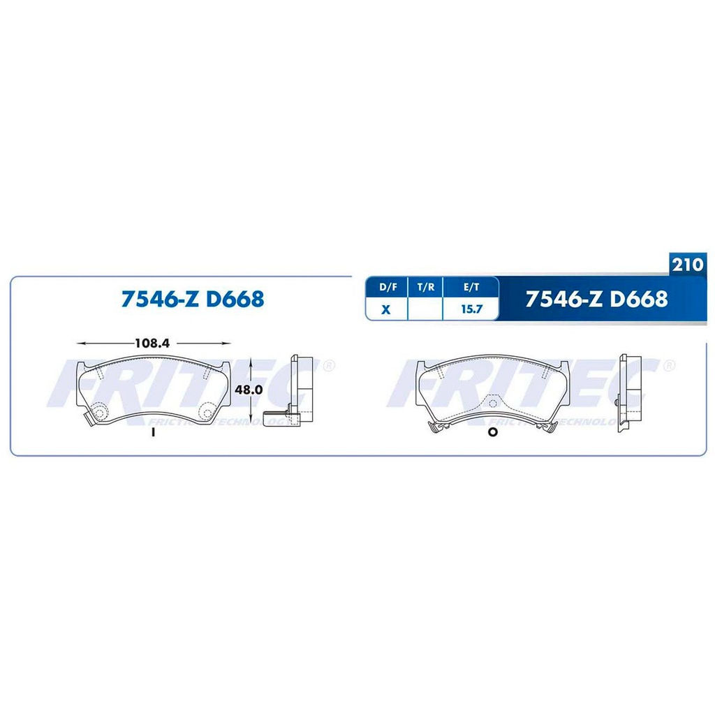 Pastilla para freno de disco Fritec. Formula Ceramic Specific. Delantera Fritec SPC-7546-Z