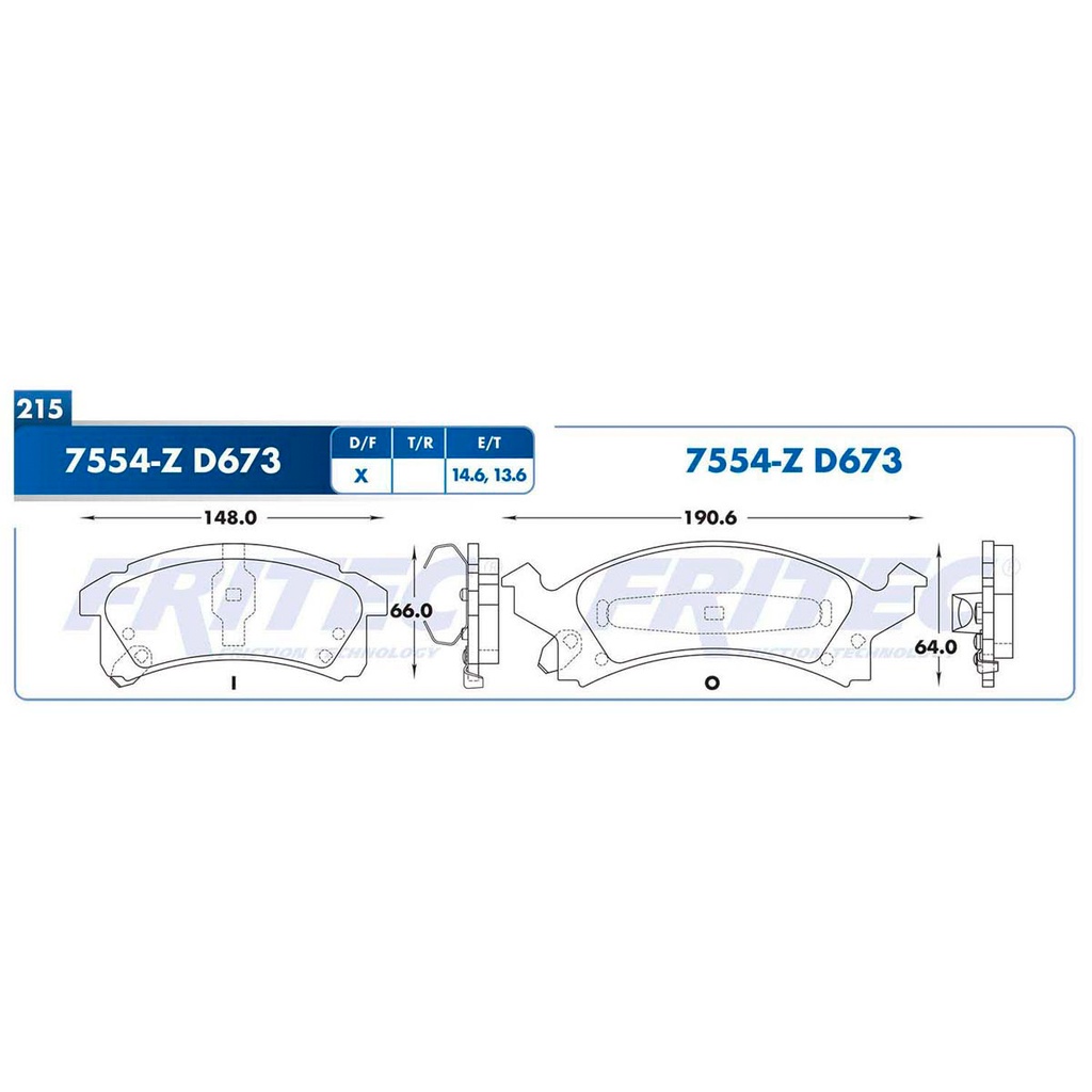 FR-SPC-7554-Z — Pastilla para freno de disco Fritec. Formula Ceramic Specific. Delantera Fritec SPC-7554-Z