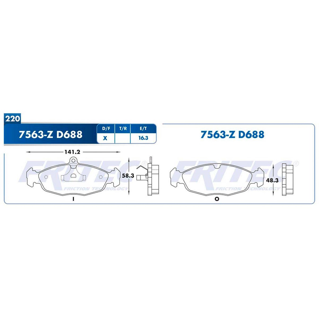 Pastilla para freno de disco Fritec. Formula Ceramic Specific. Delantera Fritec SPC-7563-Z