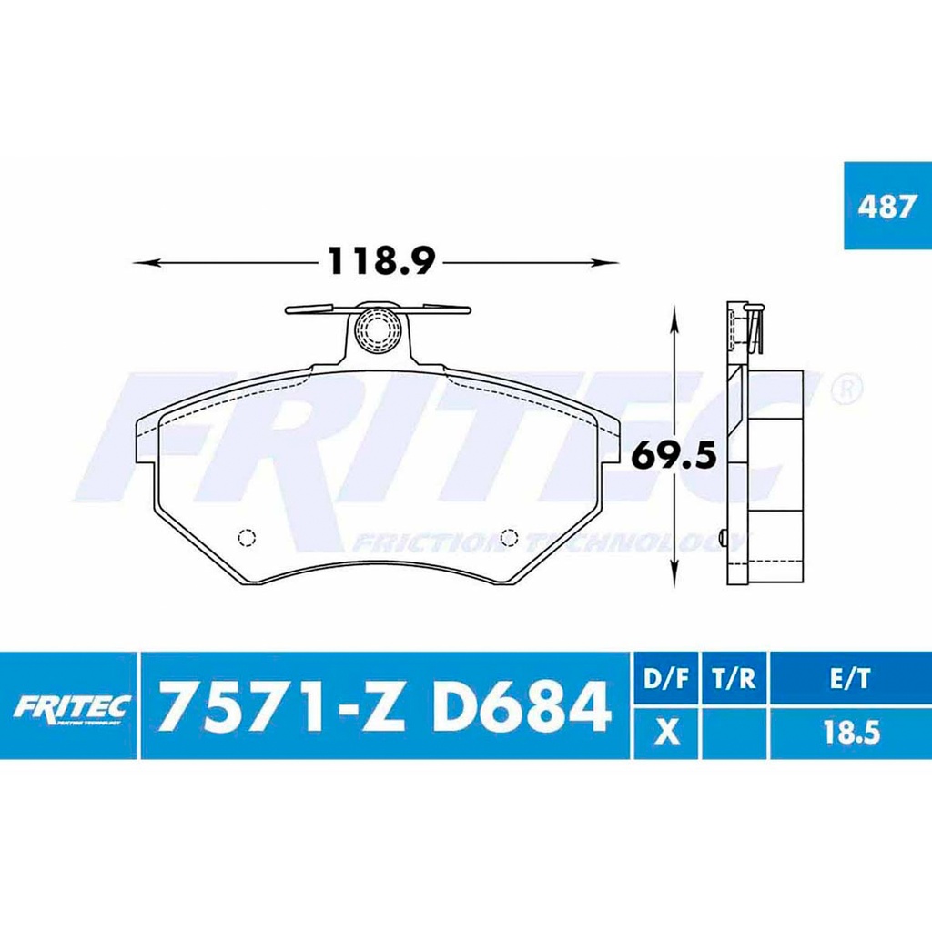 Pastilla para freno de disco Fritec. Formula Ceramic Specific. Delantera Fritec SPC-7571-Z