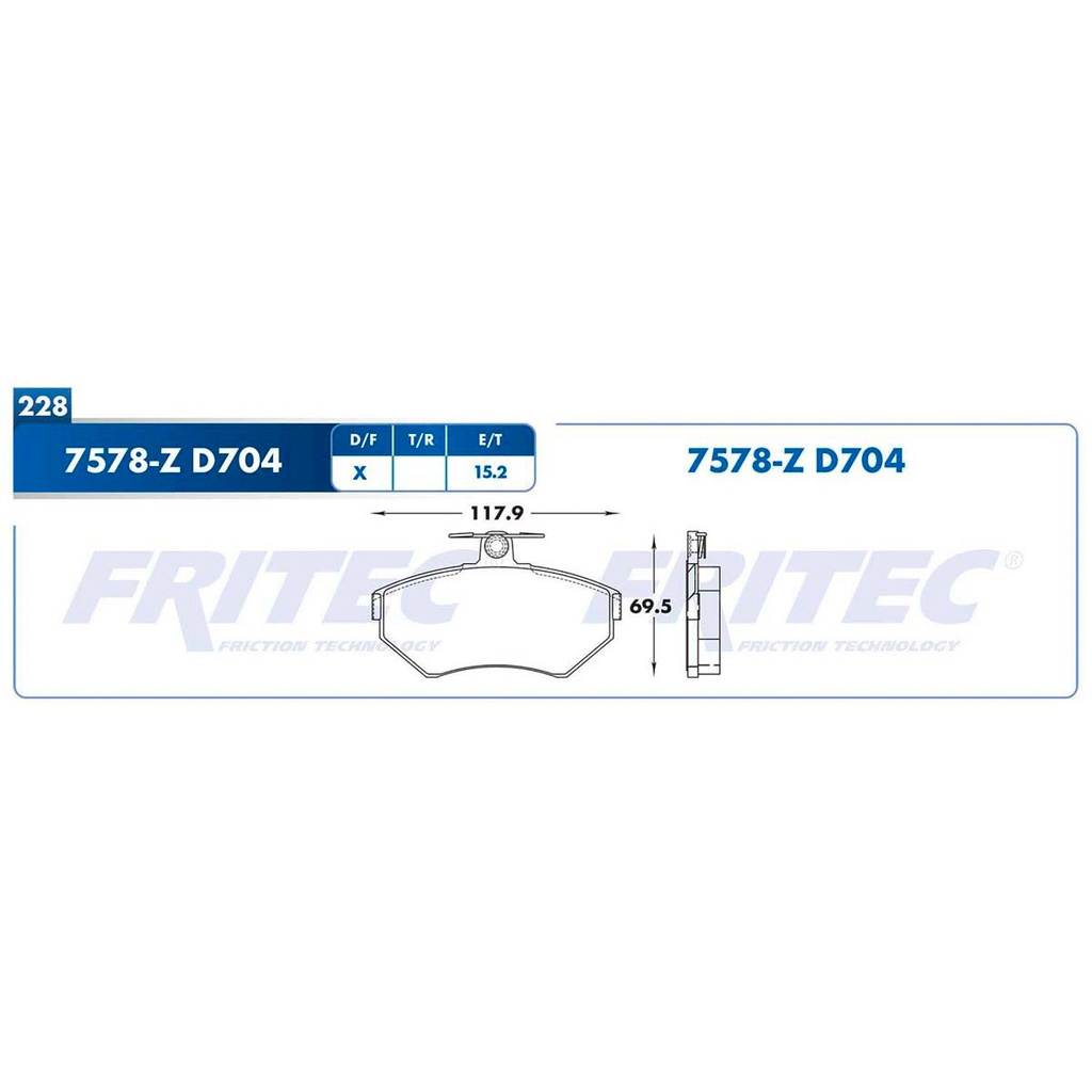 Pastilla para freno de disco Fritec. Formula Ceramic Specific. Delantera Fritec SPC-7578-Z