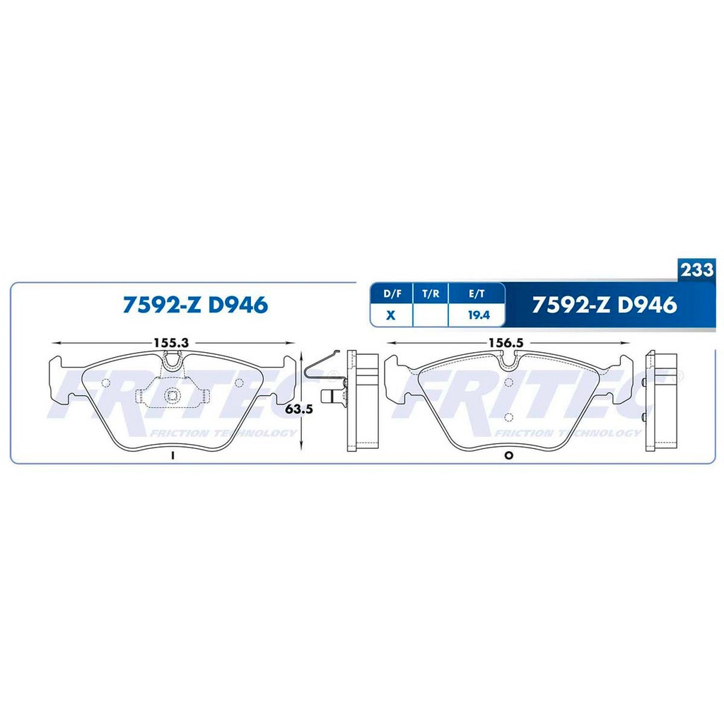 FR-SPC-7592-Z — Pastilla para freno de disco Fritec. Formula Ceramic Specific. Delantera Fritec SPC-7592-Z
