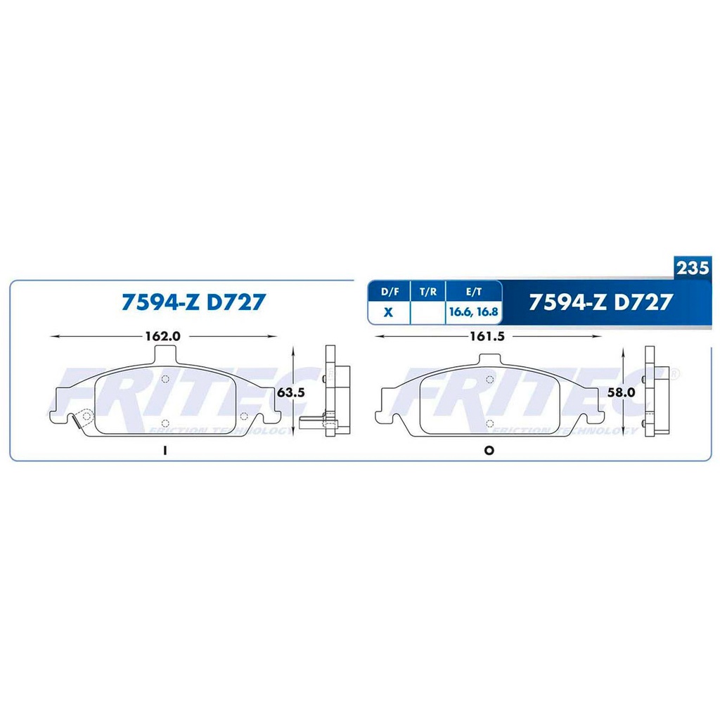 FR-SPC-7594-Z — Pastilla para freno de disco Fritec. Formula Ceramic Specific. Delantera Fritec SPC-7594-Z