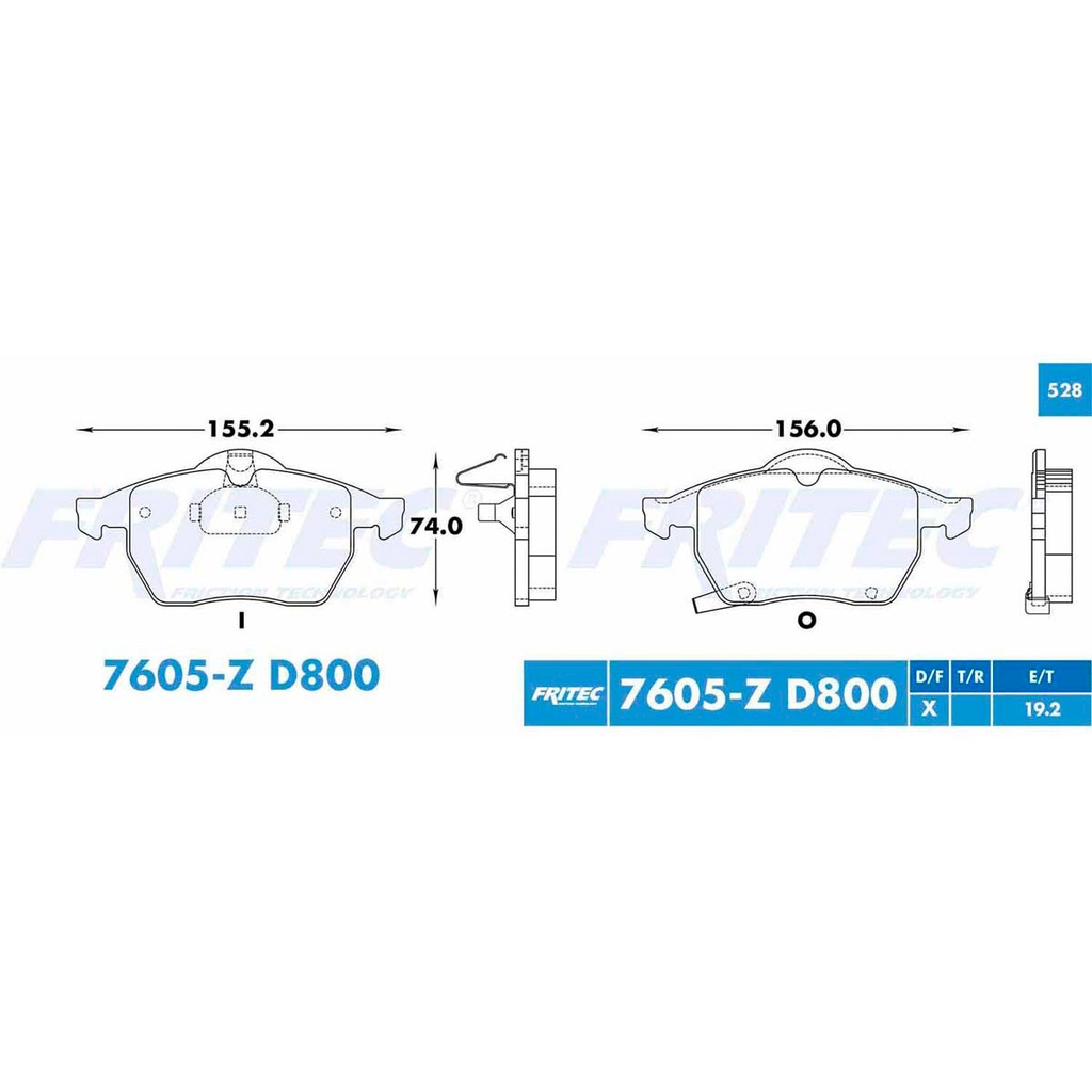 FR-SPC-7605-Z — Pastilla para freno de disco Fritec. Formula Ceramic Specific. Delantera Fritec SPC-7605-Z