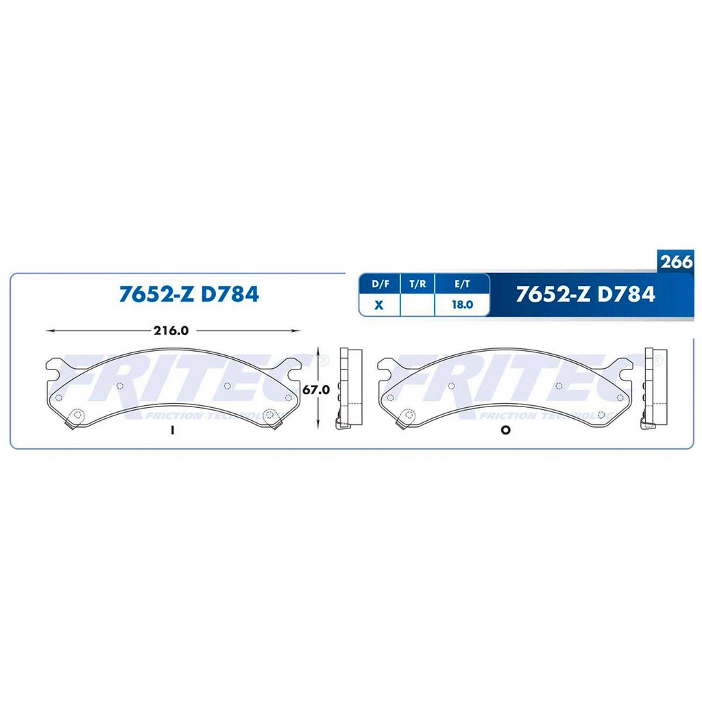 Pastilla para freno de disco Fritec. Formula Ceramic Specific. Delantera Fritec SPC-7652-Z