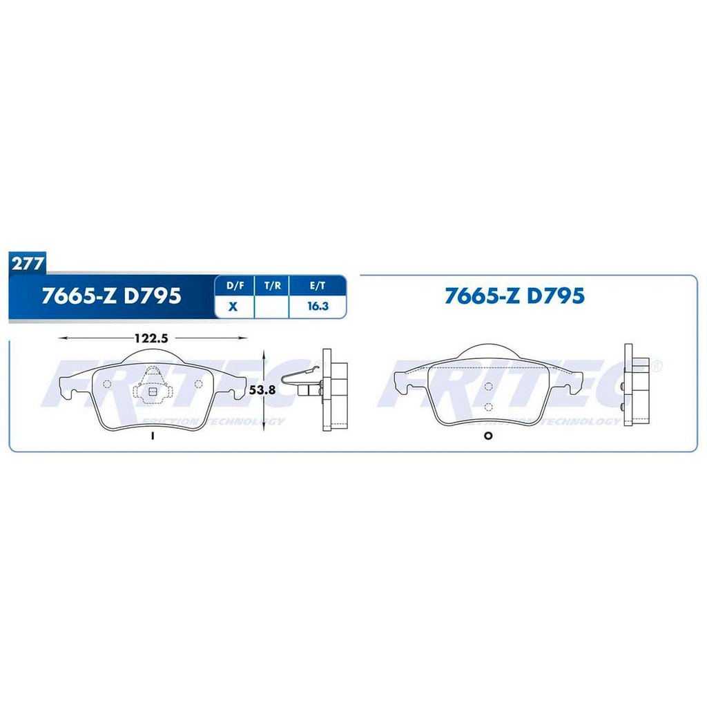 Pastilla para freno de disco Fritec. Formula Ceramic Specific. Trasera Fritec SPC-7665-Z