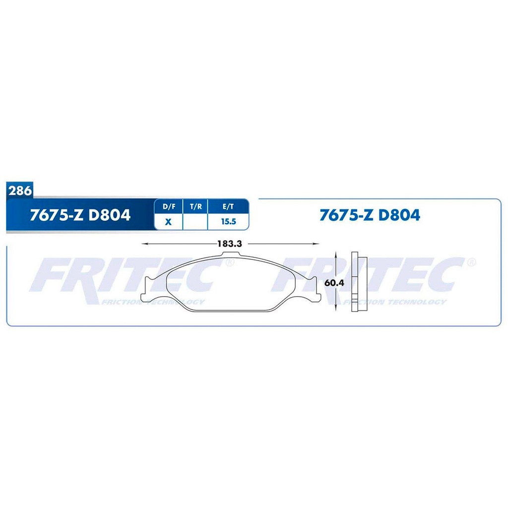 Pastilla para freno de disco Fritec. Formula Ceramic Specific. Delantera Fritec SPC-7675-Z