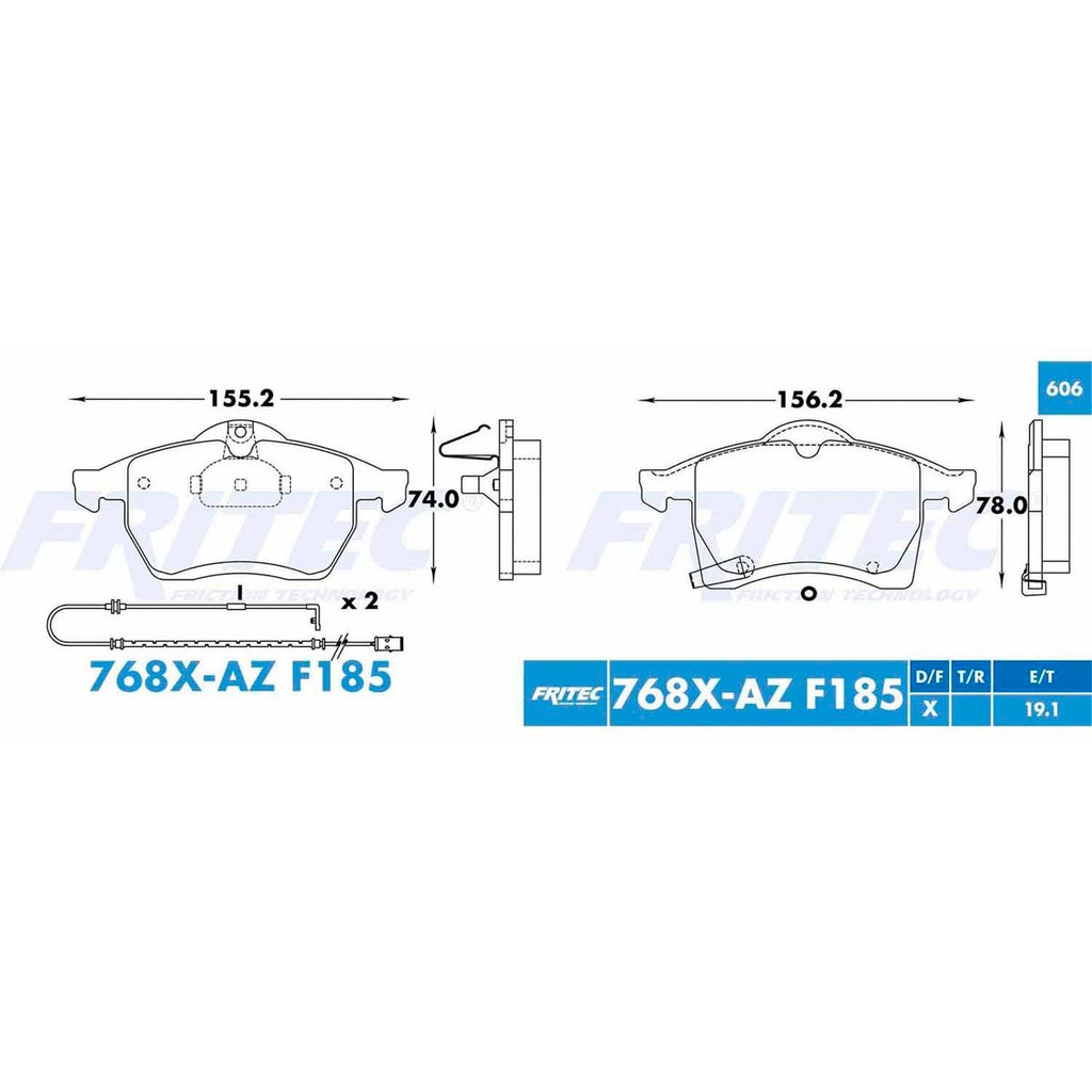 FR-SPC-768X-AZ — Pastilla para freno de disco Fritec. Formula Ceramic Specific. Delantera Fritec SPC-768X-AZ