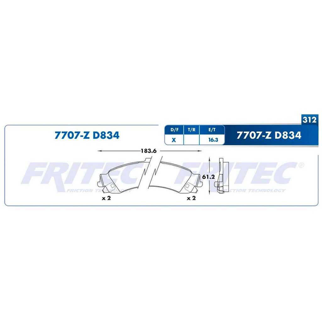 Pastilla para freno de disco Fritec. Formula Ceramic Specific. Trasera Fritec SPC-7707-Z