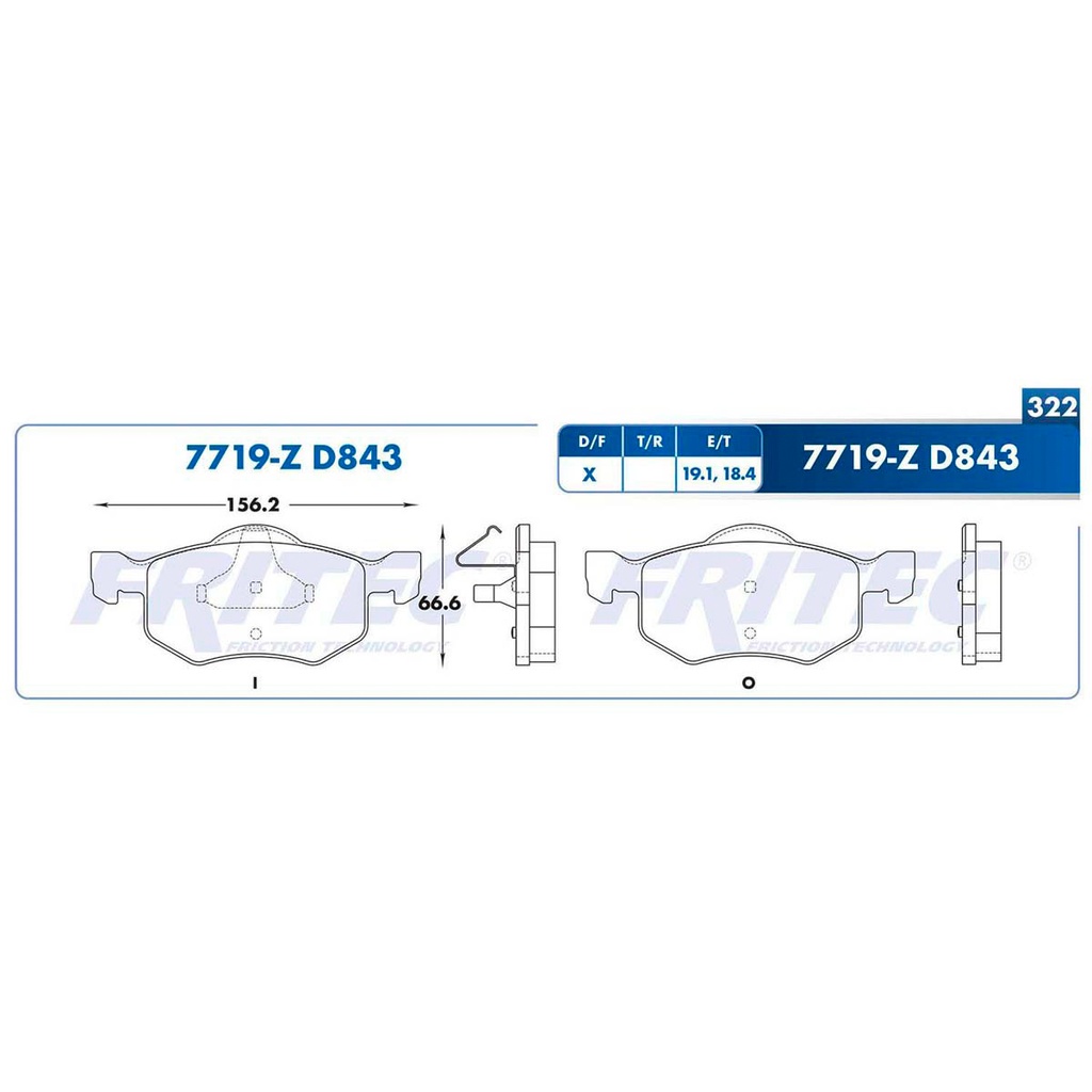 Pastilla para freno de disco Fritec. Formula Ceramic Specific. Delantera Fritec SPC-7719-Z