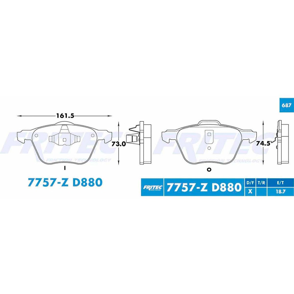 FR-SPC-7757-Z — Pastilla para freno de disco Fritec. Formula Ceramic Specific. Delantera Fritec SPC-7757-Z