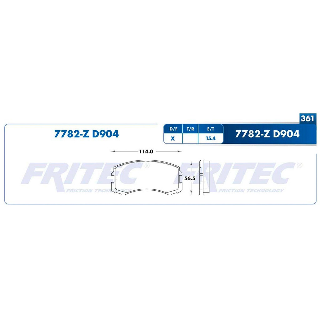 FR-SPC-7782-Z — Pastilla para freno de disco Fritec. Formula Ceramic Specific. Delantera Fritec SPC-7782-Z