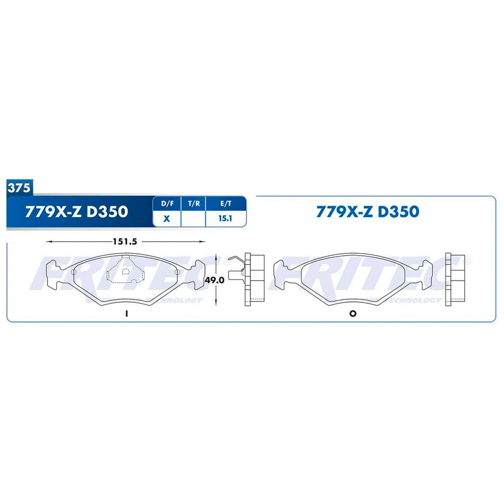 Pastilla para freno de disco Fritec. Formula Ceramic Specific. Delantera Fritec SPC-779X-Z
