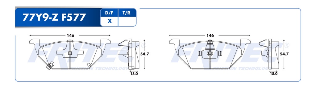 FR-SPC-77Y9-Z — Pastilla para freno de disco Fritec. Formula Ceramic Specific. Delantera Fritec SPC-77Y9-Z