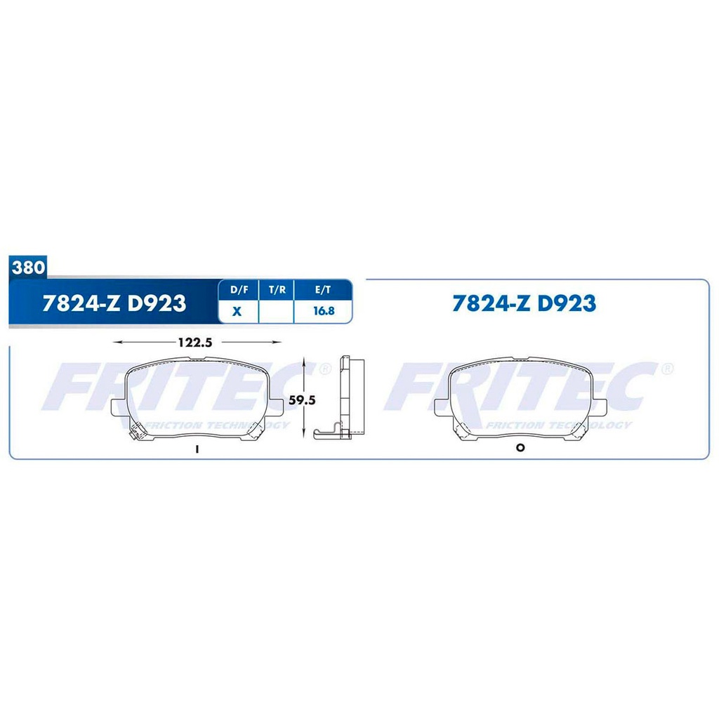 Pastilla para freno de disco Fritec. Formula Ceramic Specific. Delantera Fritec SPC-7824-Z