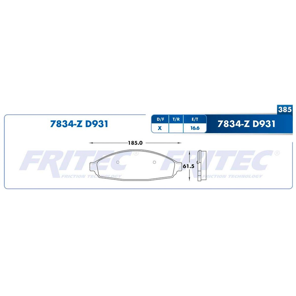 Pastilla para freno de disco Fritec. Formula Ceramic Specific. Delantera Fritec SPC-7834-Z