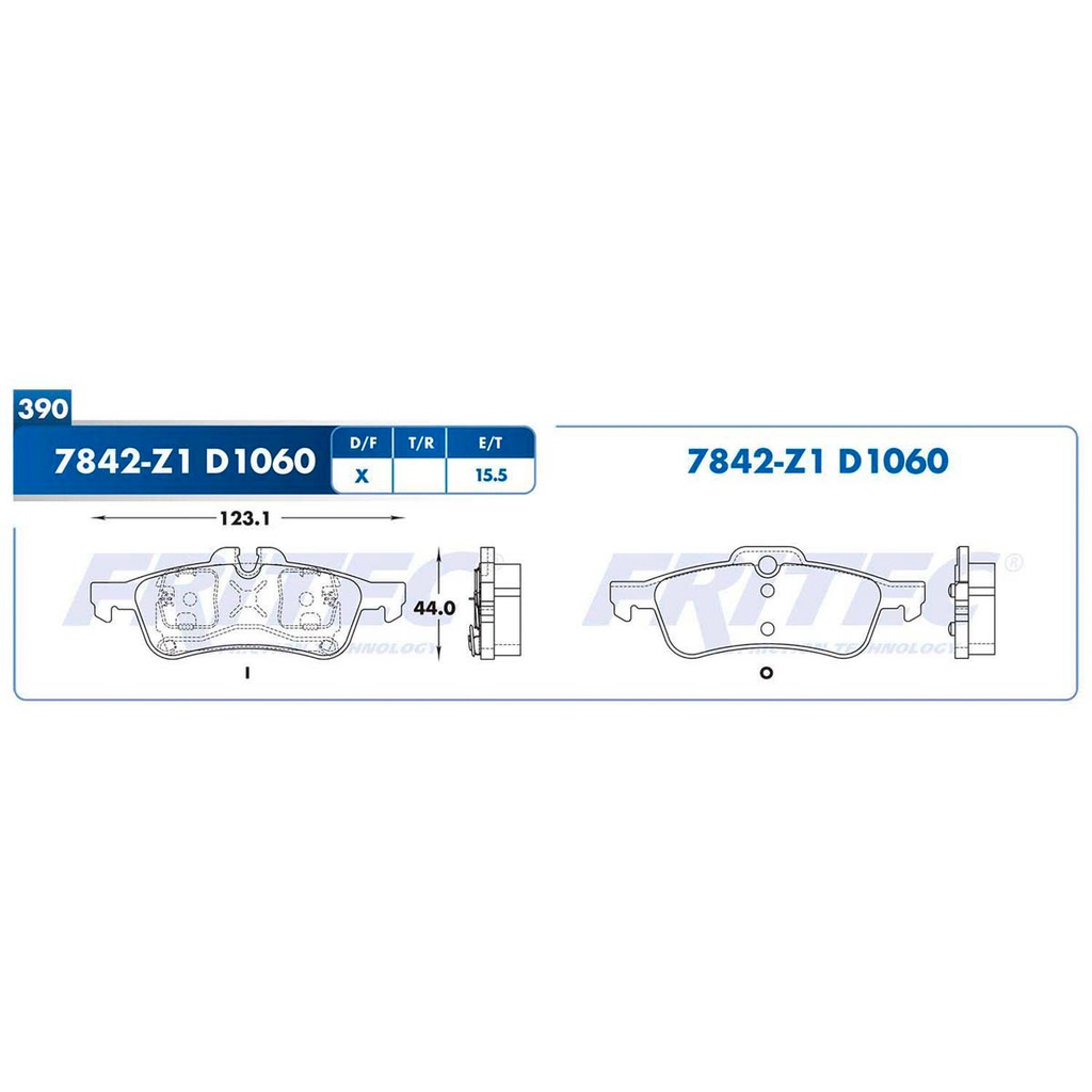 Pastilla para freno de disco Fritec. Formula Ceramic Specific. Trasera Fritec SPC-7842-Z1