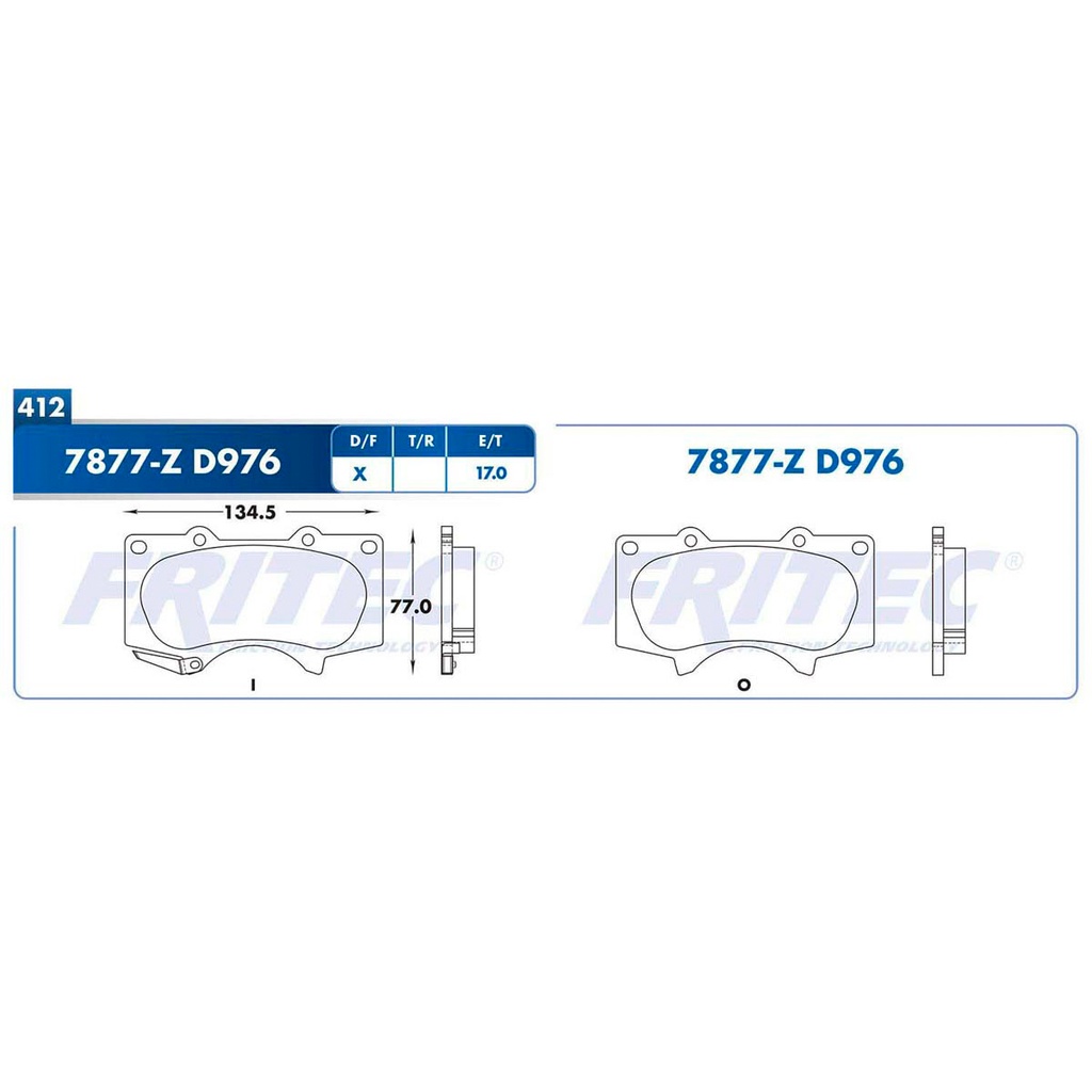 Pastilla para freno de disco Fritec. Formula Ceramic Specific. Delantera Fritec SPC-7877-Z