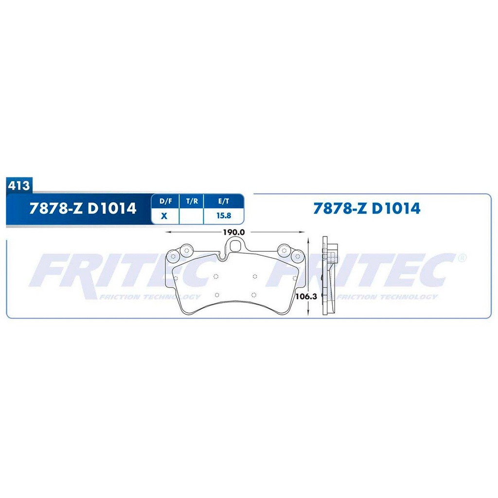 FR-SPC-7878-Z — Pastilla para freno de disco Fritec. Formula Ceramic Specific. Delantera Fritec SPC-7878-Z