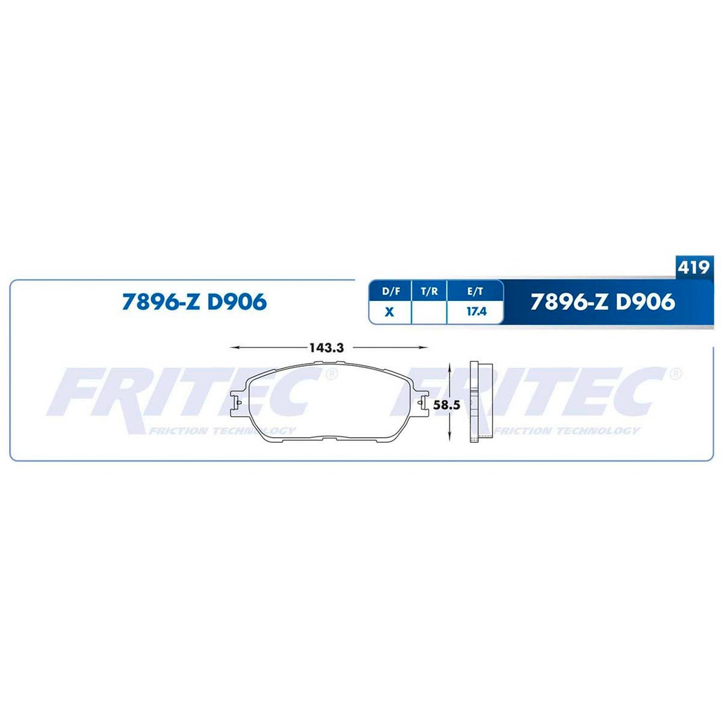 FR-SPC-7896-Z — Pastilla para freno de disco Fritec. Formula Ceramic Specific. Delantera Fritec SPC-7896-Z