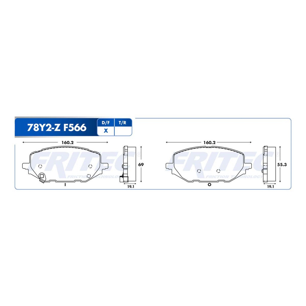 Pastilla para freno de disco Fritec. Formula Ceramic Specific. Delantera Fritec SPC-78Y2-Z