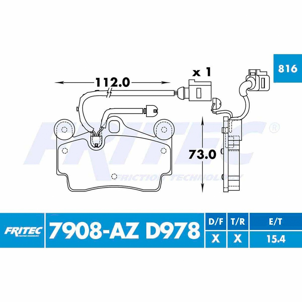 Pastilla para freno de disco Fritec. Formula Ceramic Specific. Trasera Fritec SPC-7908-AZ