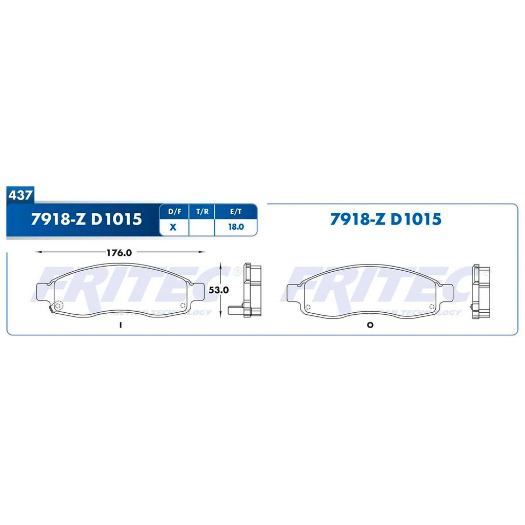 Pastilla para freno de disco Fritec. Formula Ceramic Specific. Delantera Fritec SPC-7918-Z