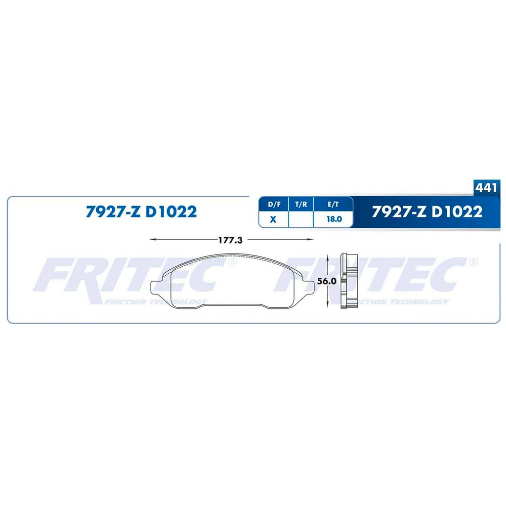 FR-SPC-7927-Z — Pastilla para freno de disco Fritec. Formula Ceramic Specific. Delantera Fritec SPC-7927-Z