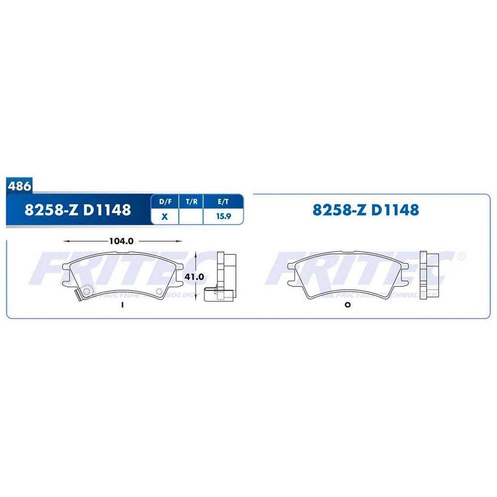 Pastilla para freno de disco Fritec. Formula Ceramic Specific. Delantera Fritec SPC-8258-Z
