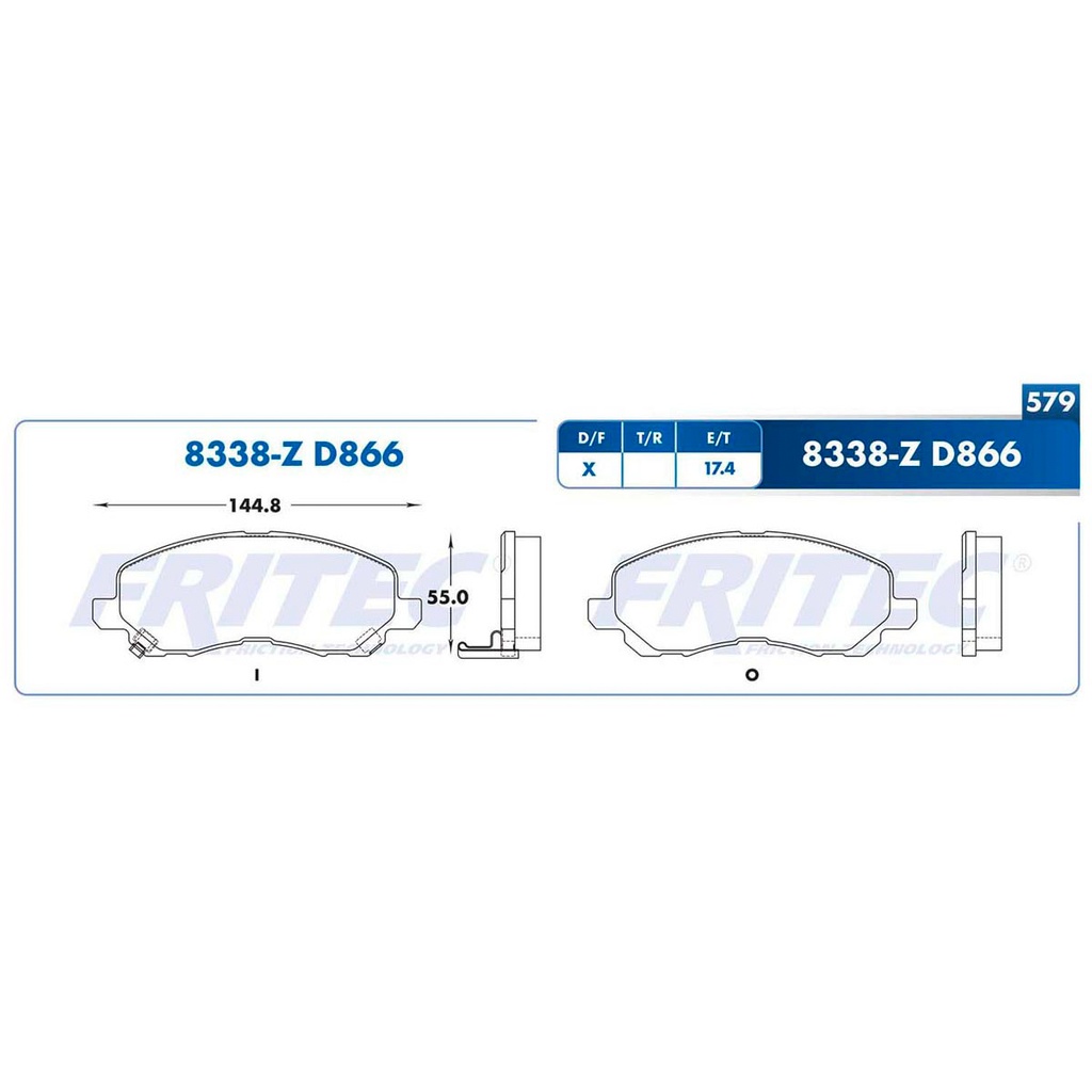 Pastilla para freno de disco Fritec. Formula Ceramic Specific. Delantera Fritec SPC-8338-Z
