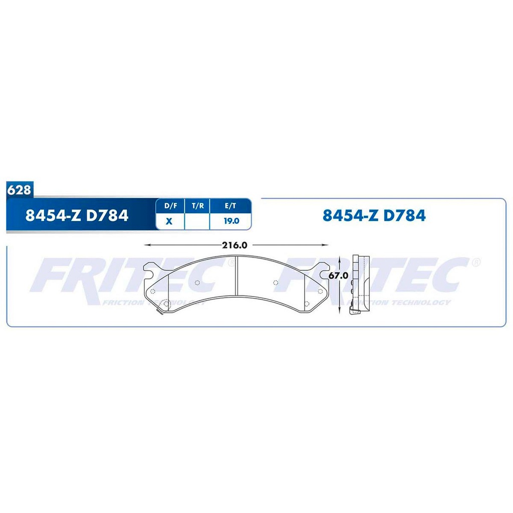 Pastilla para freno de disco Fritec. Formula Ceramic Specific. Delantera Fritec SPC-8454-Z