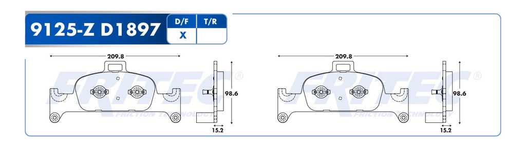 Pastilla para freno de disco Fritec. Formula Ceramic Specific. Delantera Fritec SPC-9125-Z