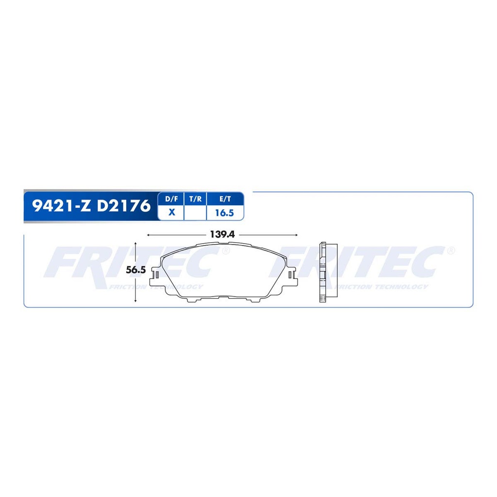 Pastilla para freno de disco Fritec. Formula Ceramic Specific. Delantera Fritec SPC-9421-Z