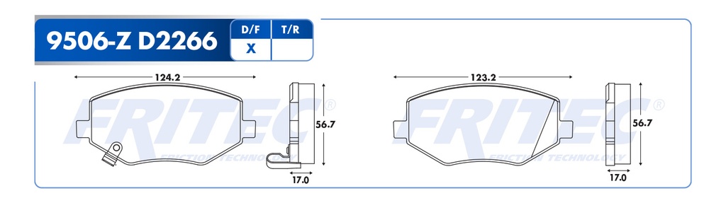 Pastilla para freno de disco Fritec. Formula Ceramic Specific. Delantera Fritec SPC-9506-Z