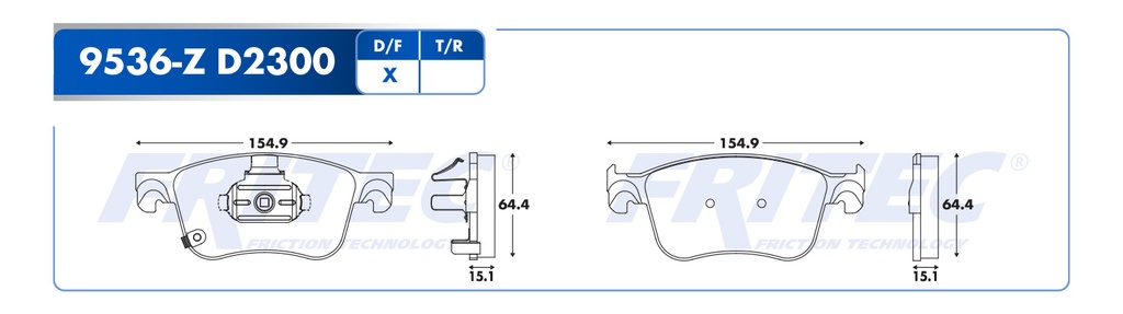 Pastilla para freno de disco Fritec. Formula Ceramic Specific. Delantera Fritec SPC-9536-Z