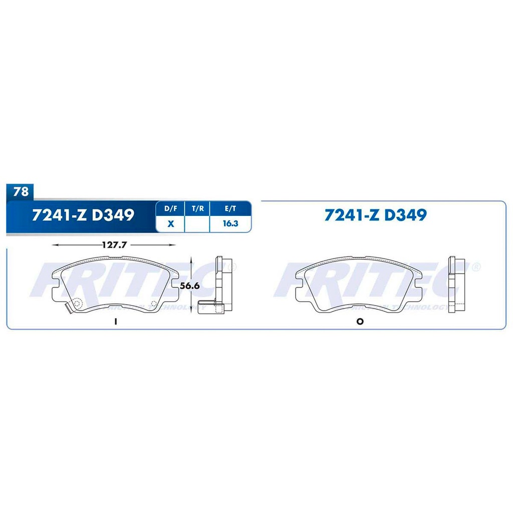 Pastilla para freno de disco Fritec. Formula Ceramic HD. Delantera Fritec SHD7241-Z