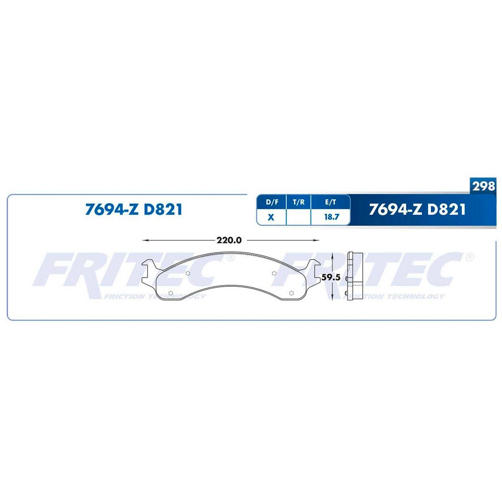 Pastilla para freno de disco Fritec. Formula Ceramic HD. Delantera Fritec SHD7694-Z