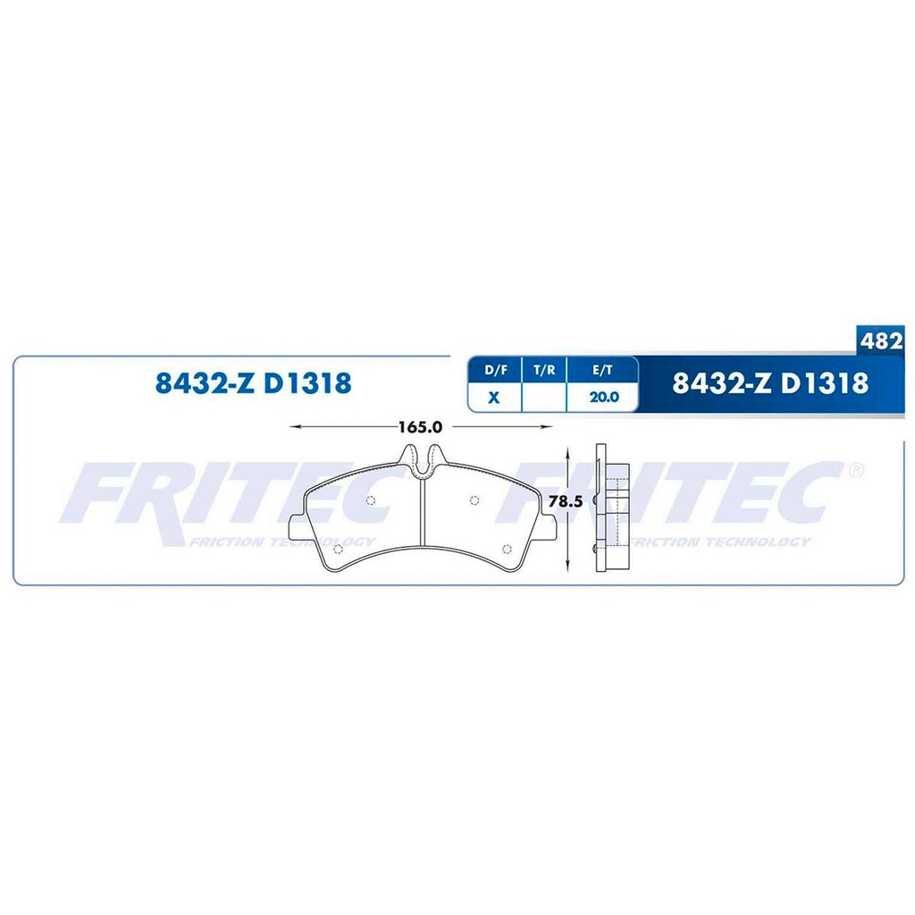 Pastilla para freno de disco Fritec. Formula Ceramic HD. Trasera Fritec SHD8432-Z